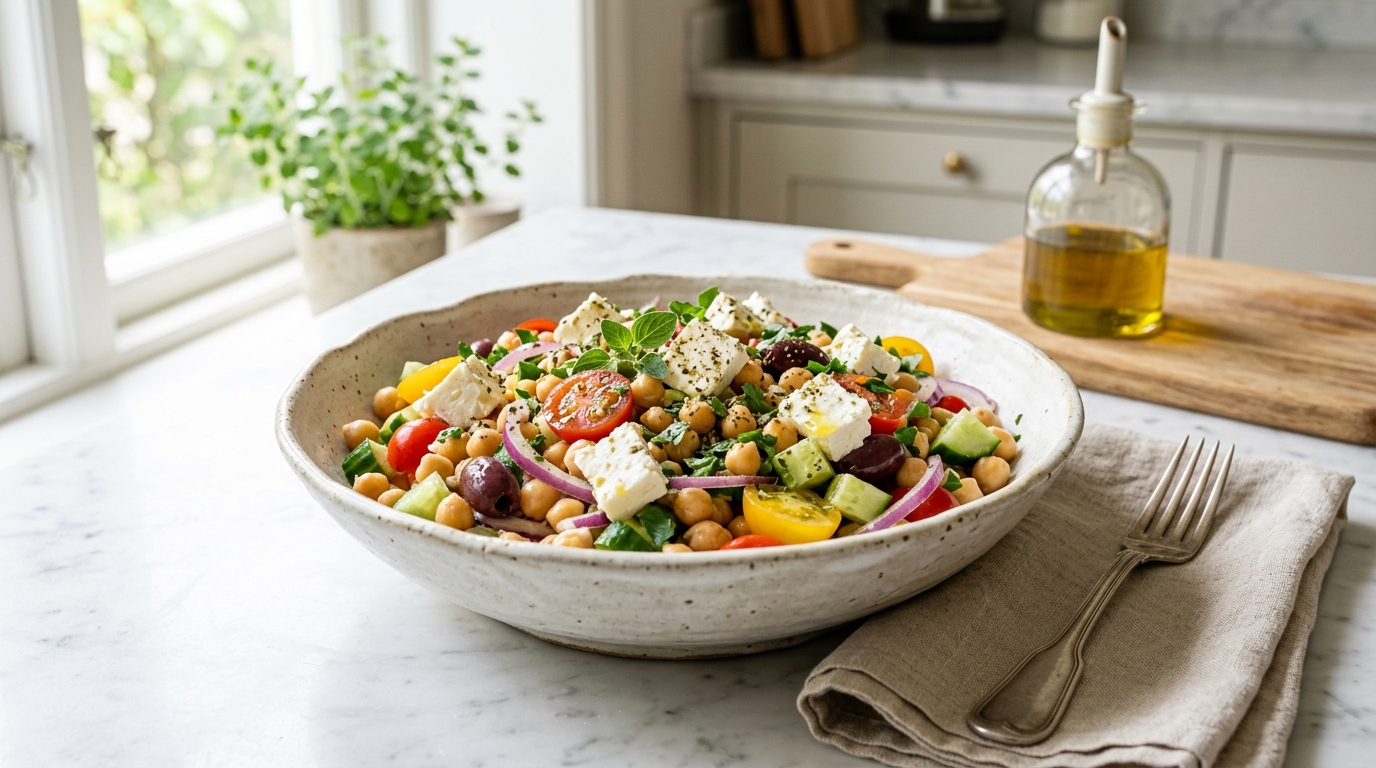 Greek Chickpea Salad (Fresh, Healthy & Easy)