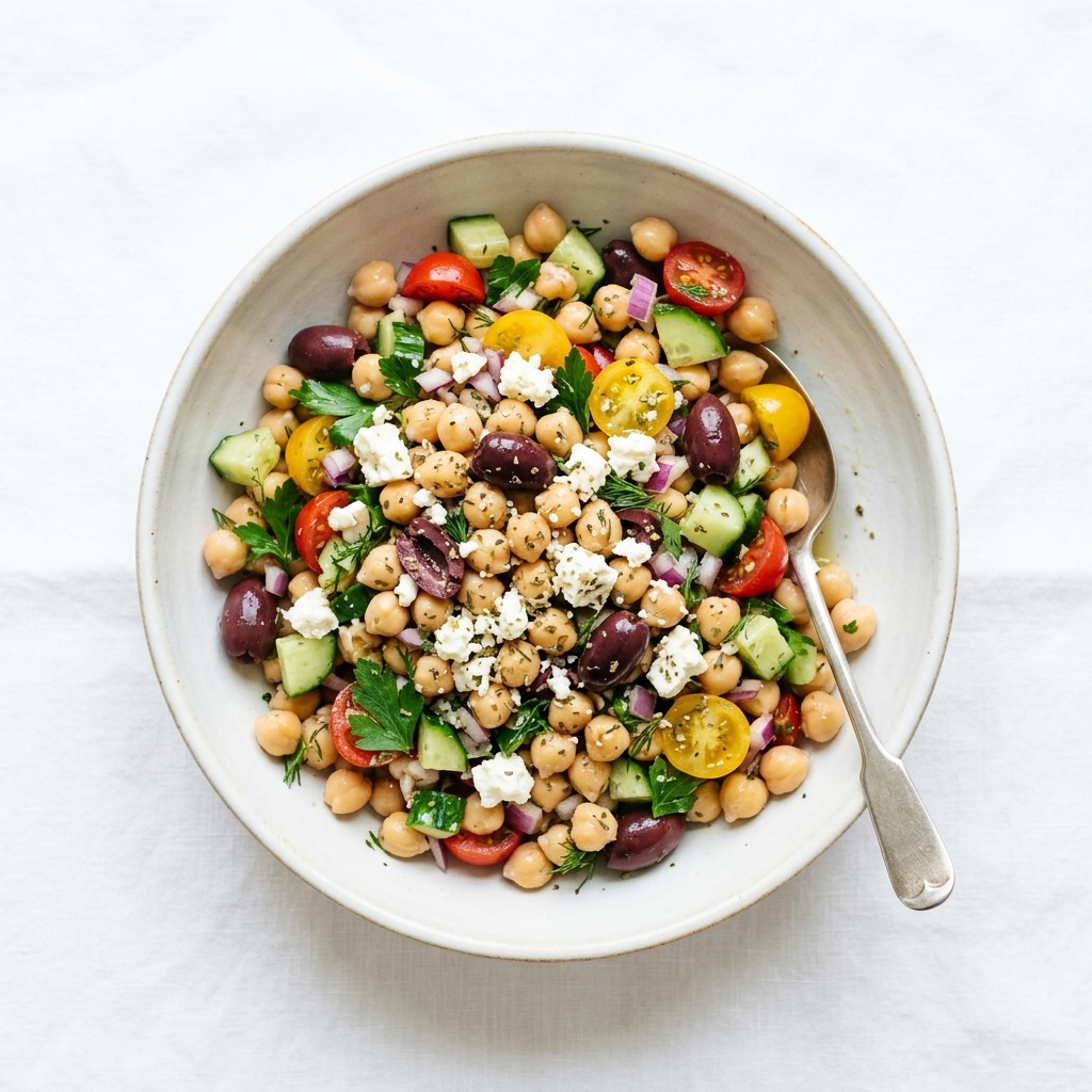Greek Chickpea Salad (Fresh, Healthy & Easy)