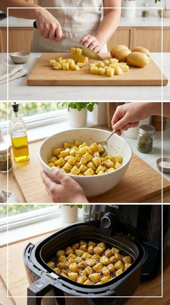 Air Fryer Garlic Parmesan Potatoes
