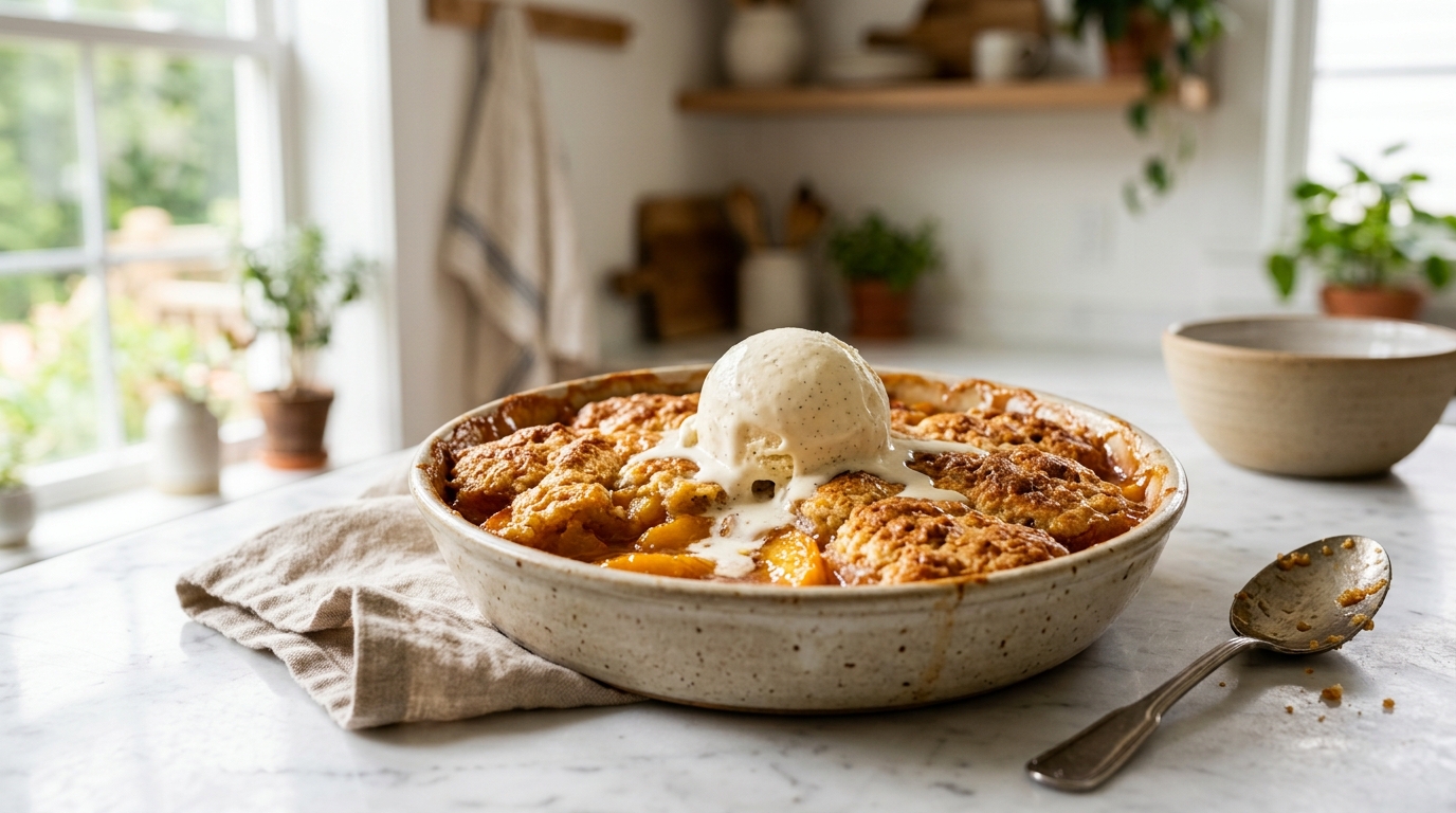 Easy Peach Cobbler (Classic Homemade Southern Dessert)