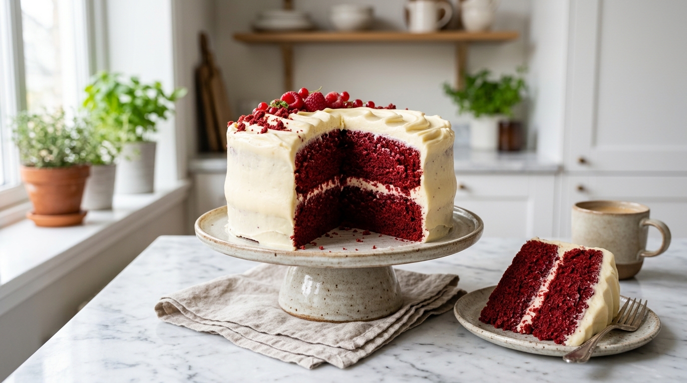 Red Velvet Cake | Moist Homemade Cake with Cream Cheese Frosting