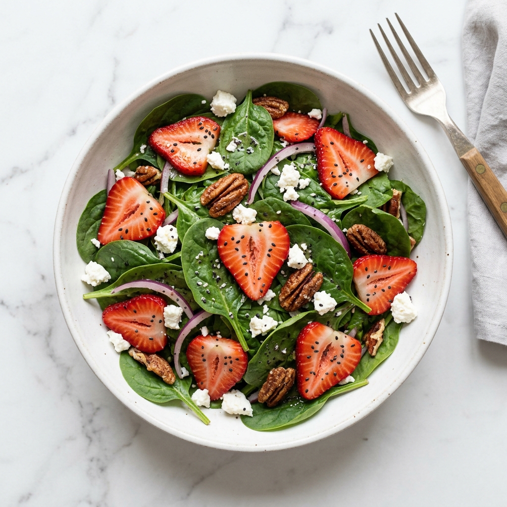 Spinach Strawberry Salad (Fresh, Healthy & Easy 15-Minute Recipe)