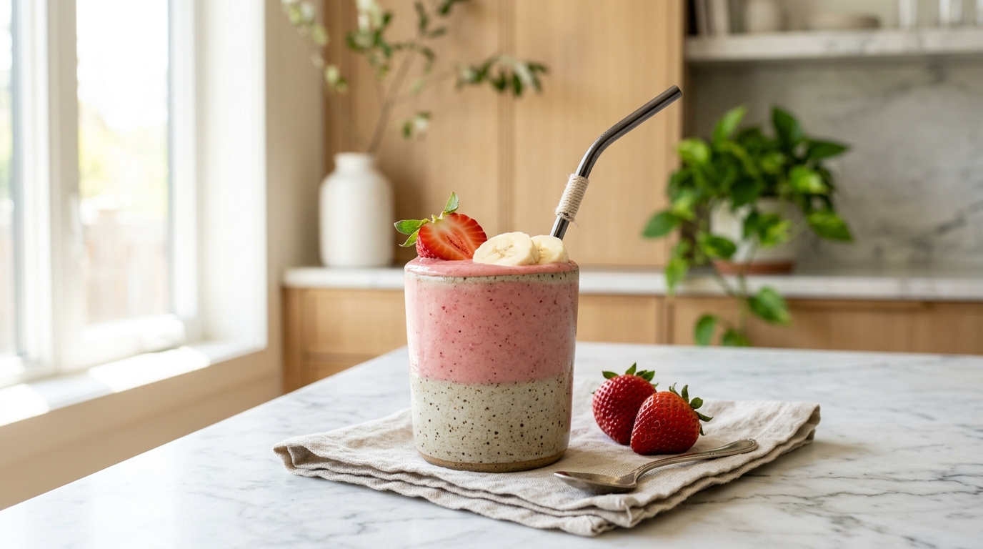 Strawberry Banana Smoothie | Easy Healthy Smoothie Recipe