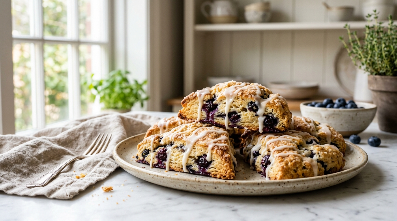 Bakery-Style Blueberry Scones | Flaky & Easy Recipe