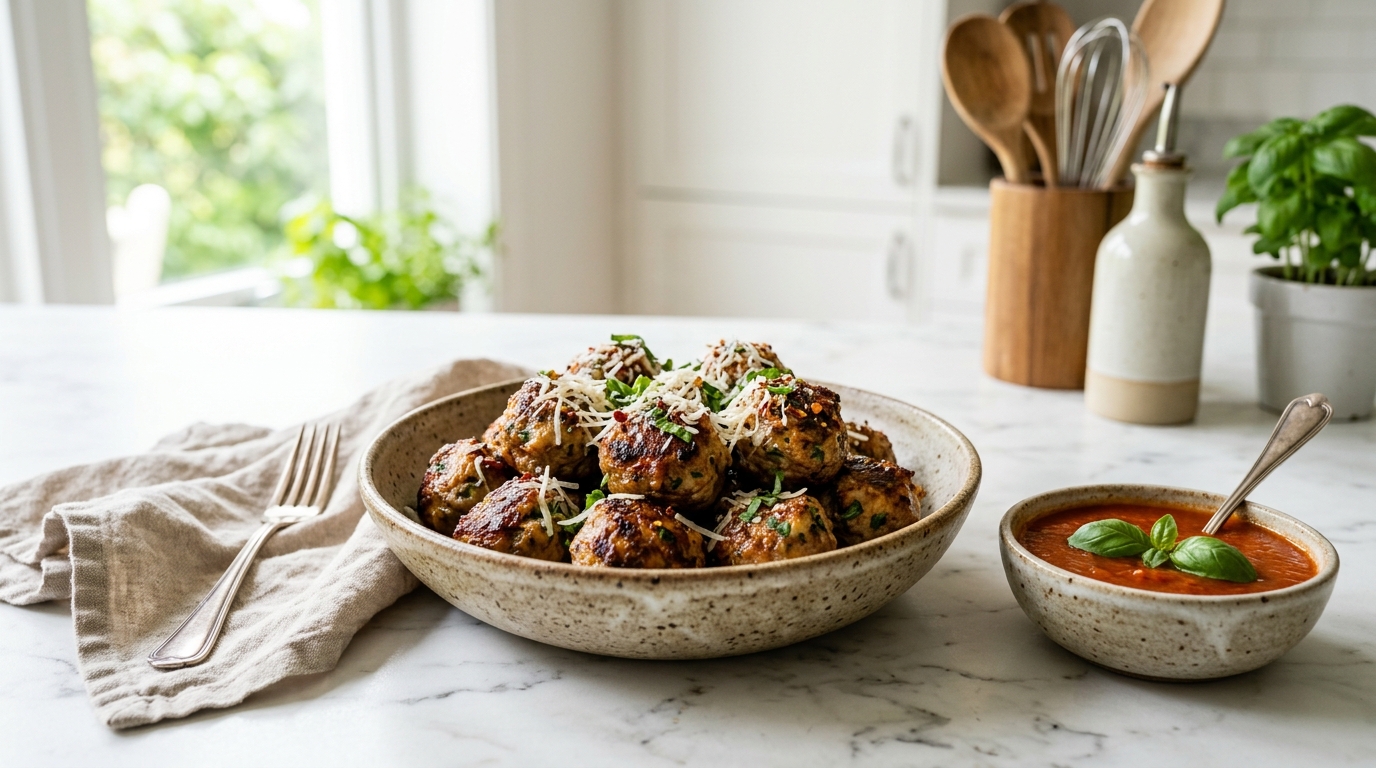 Easy Air Fryer Meatballs (Juicy Italian Recipe)