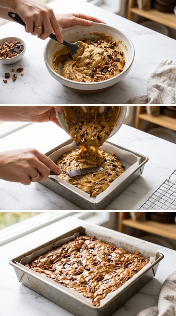 Chocolate Pecan Blondies | Chewy & Easy Bakery Recipe