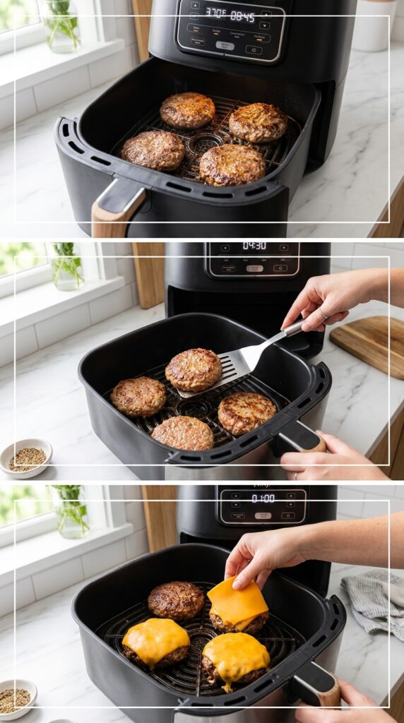 Easy Air Fryer Hamburgers | Juicy & Cheesy 20-Minute Recipe