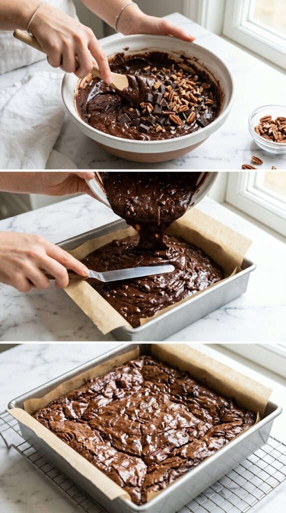 Fudgy Pecan Chocolate Brownies | Easy Homemade Recipe